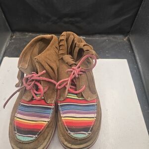 Ariat Women's Moccasins‎ with Brown and Multicolor Stripes